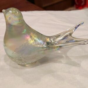 Vintage Balos Mouthblown Art Glass Dove Paperweight.